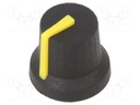 Knob; with pointer; rubber,plastic; Shaft d: 6mm; Ø16.8x14.5mm