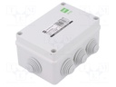 Enclosure: junction box; X: 95mm; Y: 130mm; Z: 58mm; IP55; grey