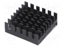 Heatsink: extruded; grilled; black; L: 27mm; W: 27mm; H: 9.5mm