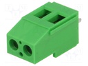PCB terminal block; angled 90°; 5mm; ways: 2; on PCBs; 0.5÷4mm2