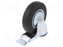 Transport wheel; Ø: 125mm; W: 25mm; H: 152mm; 100kg; Mat: rubber