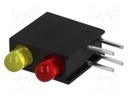 LED; in housing; red/yellow; 3mm; No.of diodes: 2; 20mA; 40°