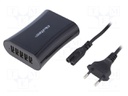 Power supply: switched-mode; 5VDC; 8A; Out: USB x5; 40W; 100÷240VAC