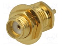 Socket; SMA; female; straight; 50Ω; soldering; teflon; gold-plated