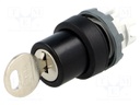 Switch: rotary with key; Stabl.pos: 3; 22mm; black; Illumin: none