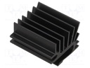 Heatsink: extruded; grilled; TO220; black; L: 30mm; W: 19.4mm; H: 28mm