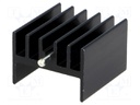 Heatsink: extruded; H; TO220; black; L: 25mm; W: 23.3mm; H: 16.5mm