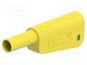 4mm banana; 19A; 1kV; yellow-green; 1mm2; gold-plated