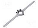 Diestock; cast zinc; Grip capac: BSW 3/16"-1/4",M4,5-M6; L: 200mm