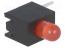 LED; in housing; red; 3mm; No.of diodes: 1; 20mA; Lens: diffused; 30°