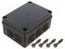 Enclosure: junction box; X: 110mm; Y: 150mm; Z: 70mm; IP65; black