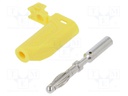 Plug; 4mm banana; 16A; 33VAC; 70VDC; yellow; Max.wire diam: 4mm