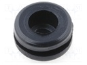 Grommet; with bulkhead; Ømount.hole: 9.9mm; Øhole: 6.4mm; PVC