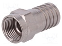 Plug; F; male; straight; 75Ω; RG6; crimped (hex); for cable