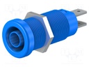 Socket; 4mm banana; 37mm; blue; nickel plated; screw,panel; 20A