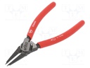 Pliers; internal circlip; Ring: external; Pliers len: 139mm