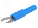 Adapter; banana 4mm socket,fork terminal; 60VDC; 36A; blue; 1mΩ