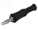 Plug; 4mm banana; 36A; 70VDC; black; Max.wire diam: 4.2mm; 2mΩ