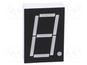 Display: LED; 7-segment; 26mm; 1"; No.char: 1; red; 70mcd; anode