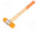 Hammer; 280mm; 230g; 28mm; round; plastic; wood