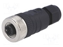 Plug; M12; PIN: 4; female; A code-DeviceNet / CANopen; for cable