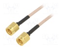 Cable; 50Ω; 0.61m; SMA plug,both sides; shielded; -65÷150°C