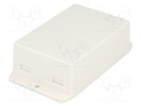 Enclosure: multipurpose; X: 70.6mm; Y: 105mm; Z: 35.5mm; ABS; white