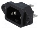 Connector: AC supply; socket; male; 10A; 250VAC; IEC 60320