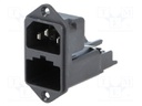 Connector: AC supply; socket; male; 10A; 250VAC; IEC 60320