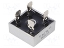 Single-phase bridge rectifier; Urmax: 100V; If: 25A; Ifsm: 400A