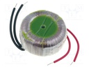 Transformer: toroidal; 20VA; 230VAC; 12V; 1.66A; 0.26kg; Ø: 60mm