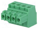 Pluggable terminal block; 3.5mm; ways: 4; straight; plug; female