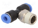 Push-in fitting; T-tap splitter; R 1/8"; -0.95÷10bar; 4mm