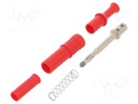 Plug; 4mm banana; 36A; 600VAC; red; insulated; 80.5mm