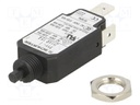 Circuit breaker; Urated: 240VAC; 48VDC; 15A; SPST; Poles: 1; screw