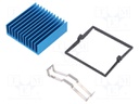 Heatsink: extruded; grilled; blue; L: 40mm; W: 40mm; H: 12.5mm