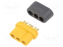 Plug; DC supply; MR60; female; PIN: 3; for cable; soldered; 30A; 500V