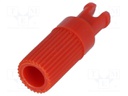 Knob; shaft knob; red; Ø6x12mm; Application: PT15N; B: 9mm