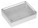 Enclosure: multipurpose; X: 150mm; Y: 200mm; Z: 55mm; polycarbonate