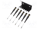 Kit: screwdrivers; Pcs: 6; precision; Kit: stand; ESD