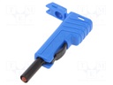 Plug; 4mm banana; 30A; 60VDC; blue; insulated; nickel plated