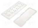 LED lens; rectangular; transparent; 11÷24°; H: 11.4mm