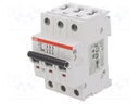 Circuit breaker; 230/400VAC; 10A; Poles: 3; for DIN rail mounting