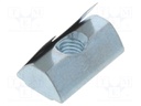 Nut; for profiles; Width of the groove: 8mm; V: with spring leaf