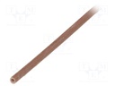 Insulating tube; Mat: silicone; brown; Øint: 1mm; Wall thick: 0.4mm