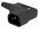 Connector: AC supply; plug; male; 10A; 250VAC; IEC 60320; C14 (E)