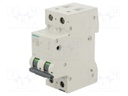 Circuit Breaker, MCB, 5SL4, 2P, 10 kA, 400 V, 8 A