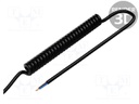 Wire: coiled; 2x0,75mm2; unshielded; PUR; black; 300V,500V; 0.1m