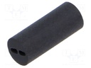 Spacer sleeve; LED; Øout: 3.9mm; ØLED: 3mm; L: 10mm; black; Mat: PVC