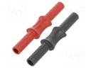 Adapter; 4mm banana; 10A; 1kVAC; red and black